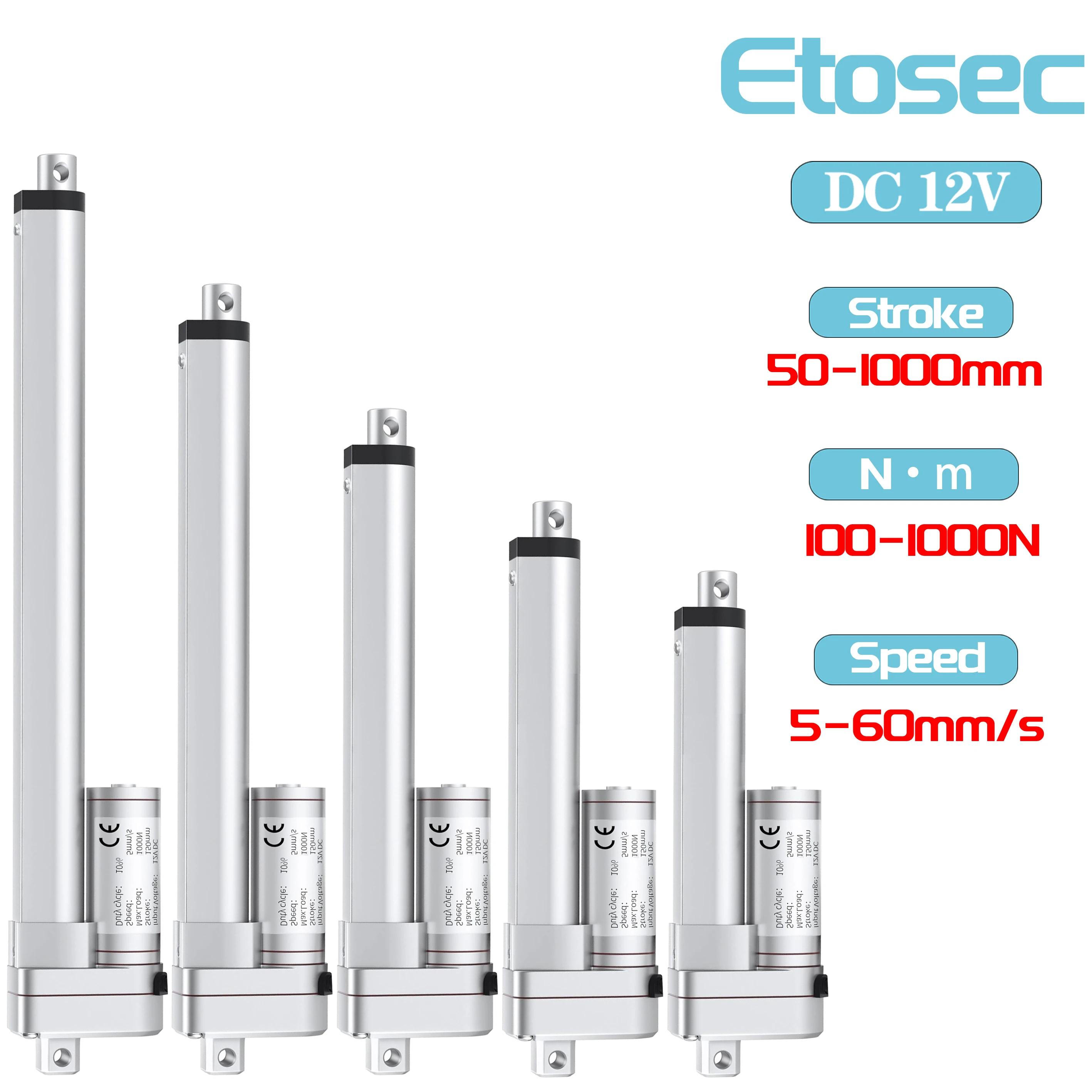 Etosec  ߿,  ̺  , Ʈũ 60 mm/s ӵ, 12V 1000N, 50mm, 100mm, 200mm, 400mm, 600mm, 800mm, 900mm, 1000mm